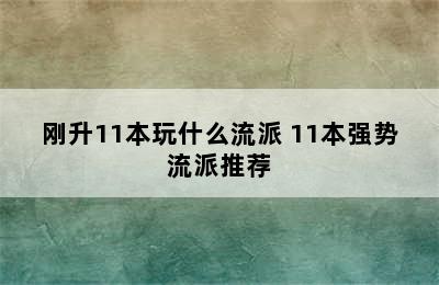 刚升11本玩什么流派 11本强势流派推荐